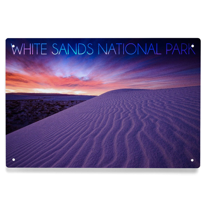 White Sands National Park, New Mexico, Pink Desert Morning, Metal Signs Metal Lantern Press 