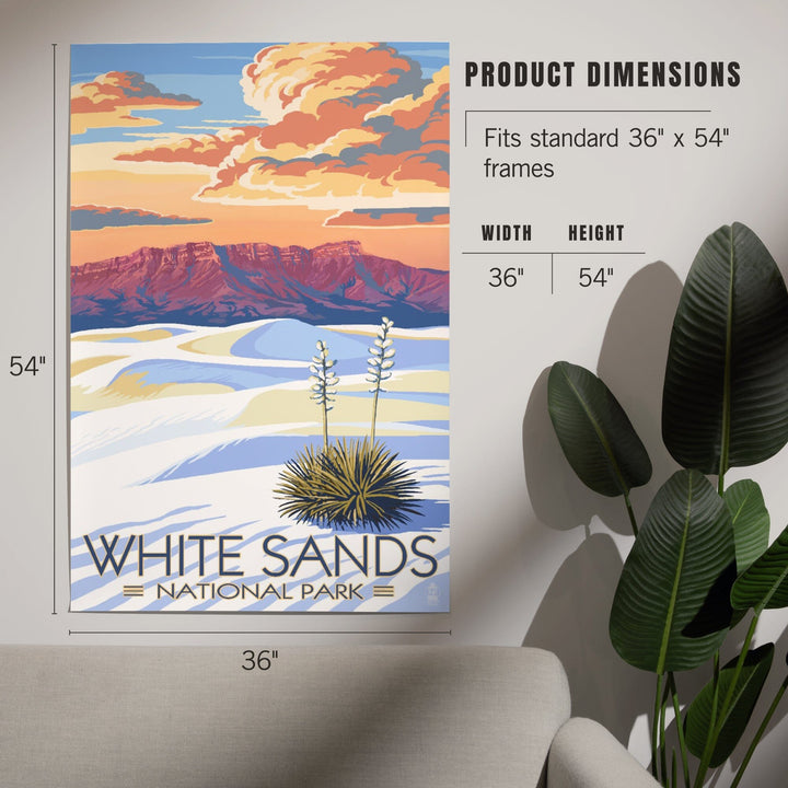White Sands National Park, New Mexico, Sunset Scene, Art & Giclee Prints Art Lantern Press 