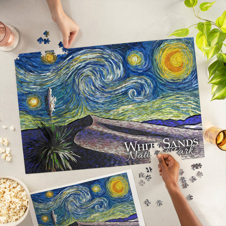 White Sands National Park, Starry Night, Jigsaw Puzzle Puzzle Lantern Press 