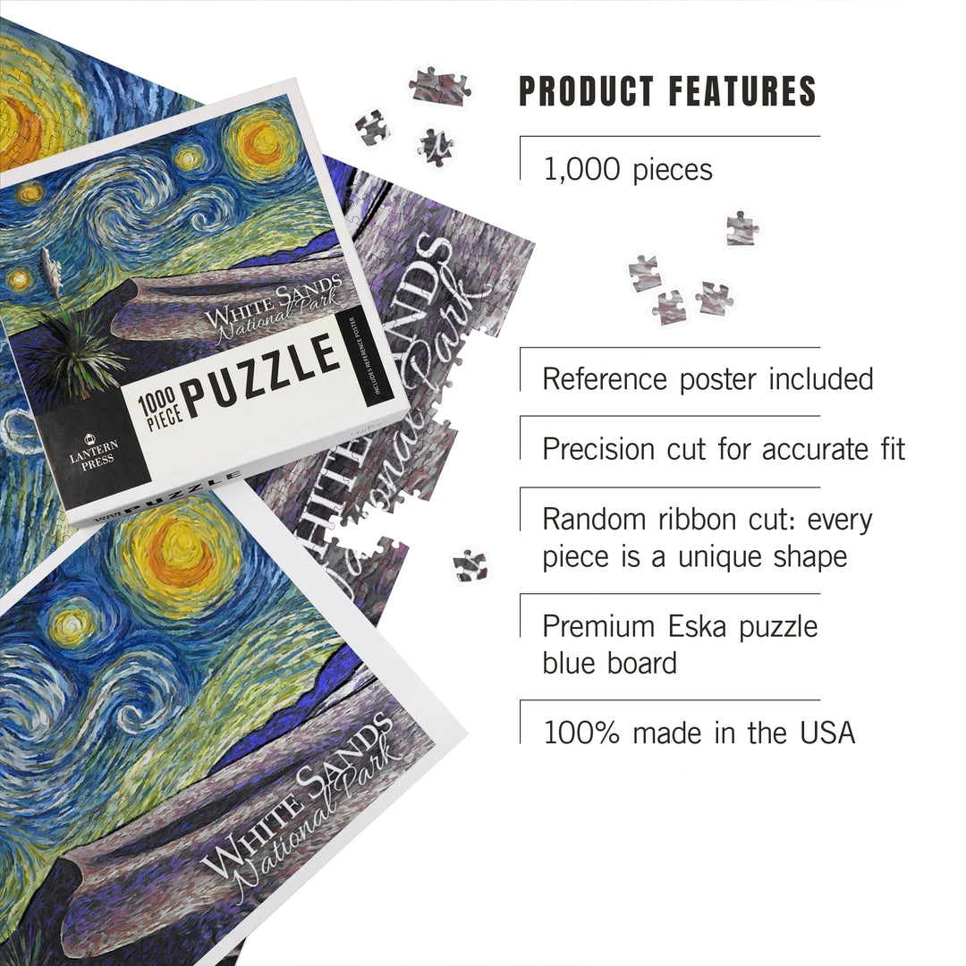 White Sands National Park, Starry Night, Jigsaw Puzzle Puzzle Lantern Press 