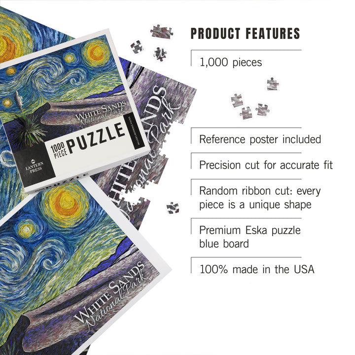 White Sands National Park, Starry Night, Jigsaw Puzzle Puzzle Lantern Press 