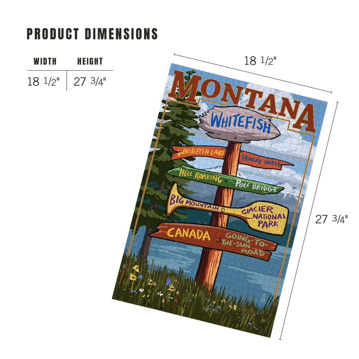 Whitefish, Montana, Sign Destinations, Jigsaw Puzzle Puzzle Lantern Press 