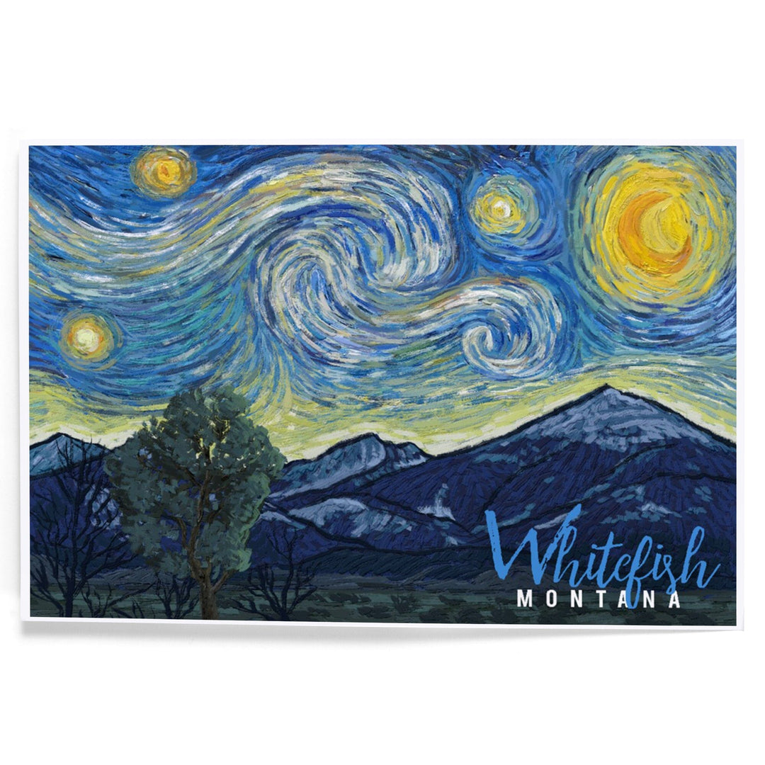 Whitefish, Montana, Starry Night, Art & Giclee Prints Art Lantern Press 