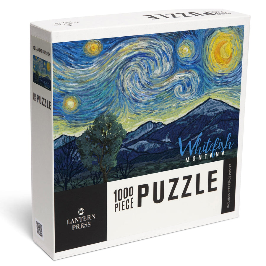 Whitefish, Montana, Starry Night, Jigsaw Puzzle Puzzle Lantern Press 