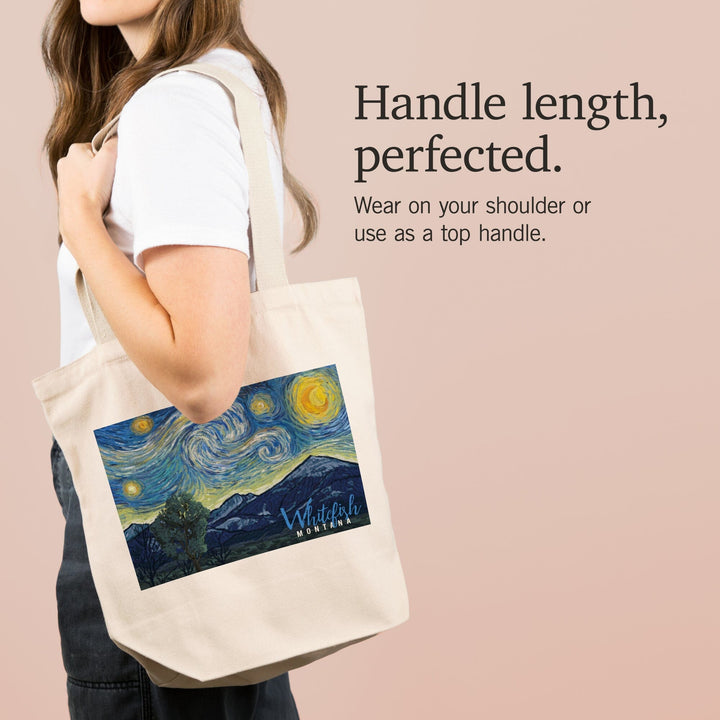Whitefish, Montana, Starry Night, Tote Bag Totes Lantern Press 