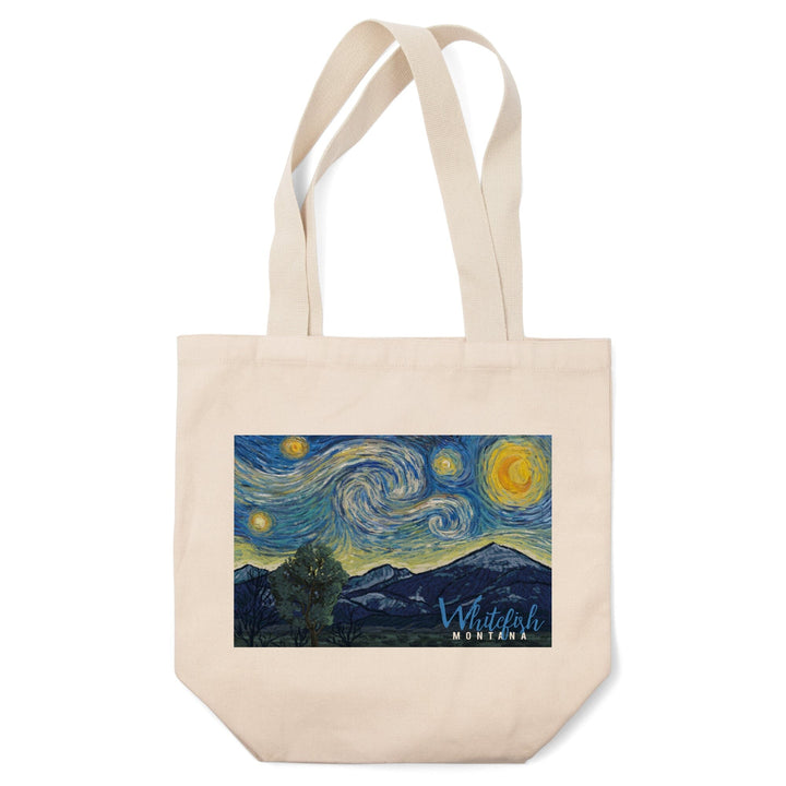 Whitefish, Montana, Starry Night, Tote Bag Totes Lantern Press 