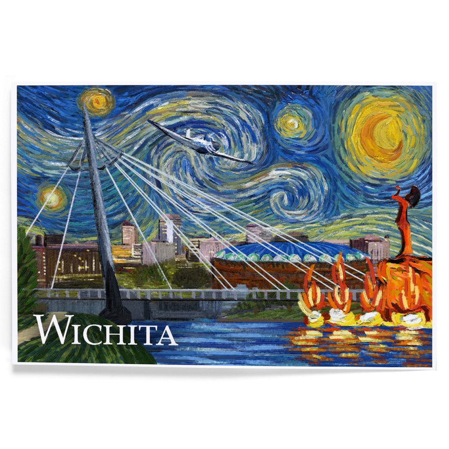 Wichita, Kansas, Starry Night, Art & Giclee Prints Art Lantern Press 