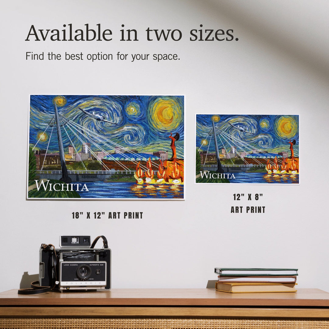 Wichita, Kansas, Starry Night, Art & Giclee Prints Art Lantern Press 