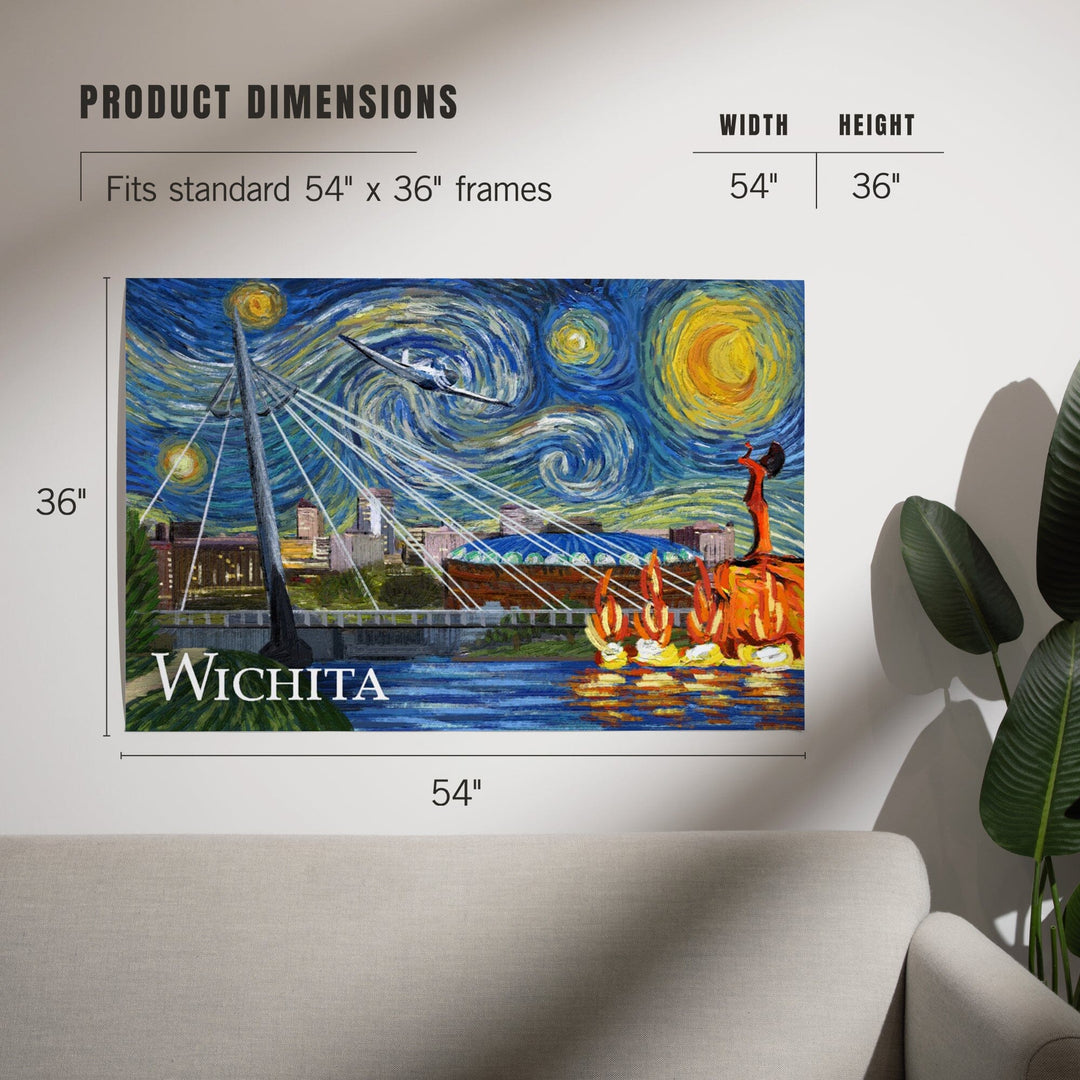 Wichita, Kansas, Starry Night, Art & Giclee Prints Art Lantern Press 