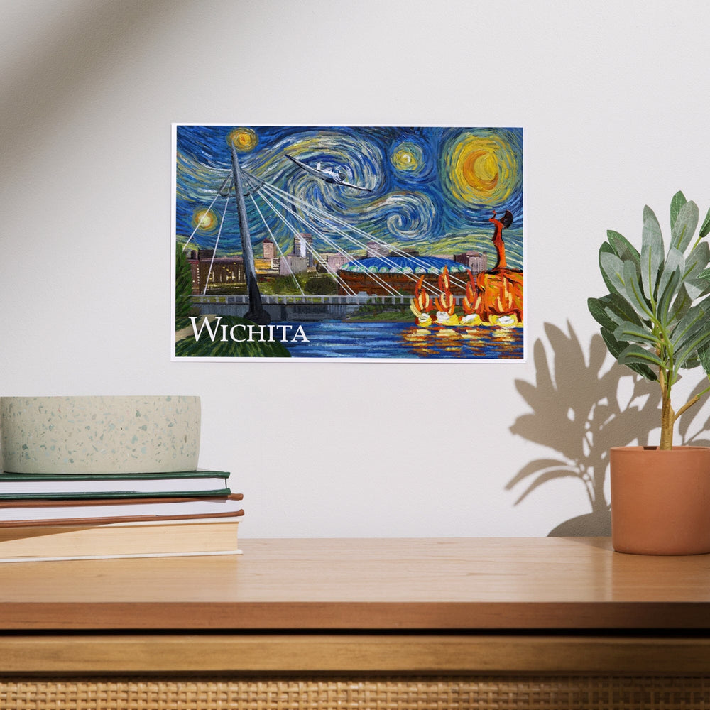 Wichita, Kansas, Starry Night, Art & Giclee Prints Art Lantern Press 