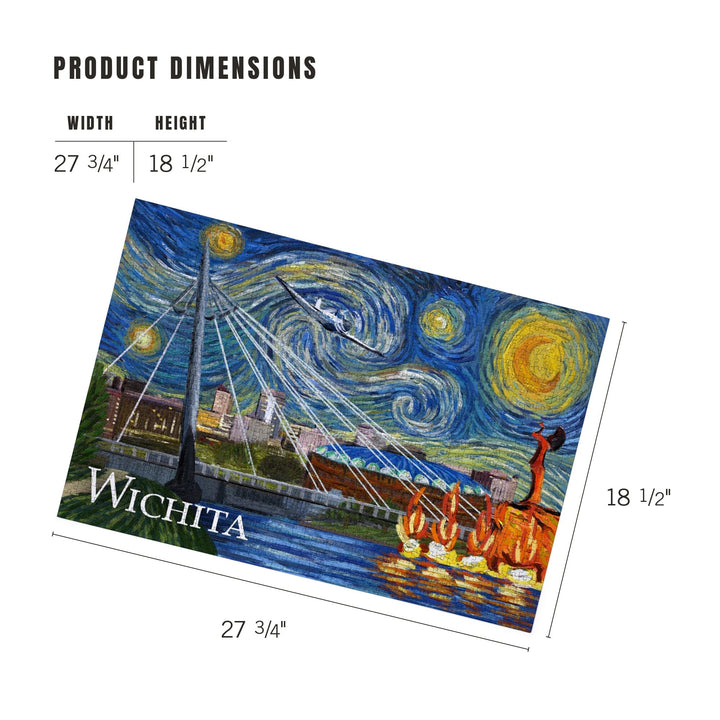 Wichita, Kansas, Starry Night, Jigsaw Puzzle Puzzle Lantern Press 