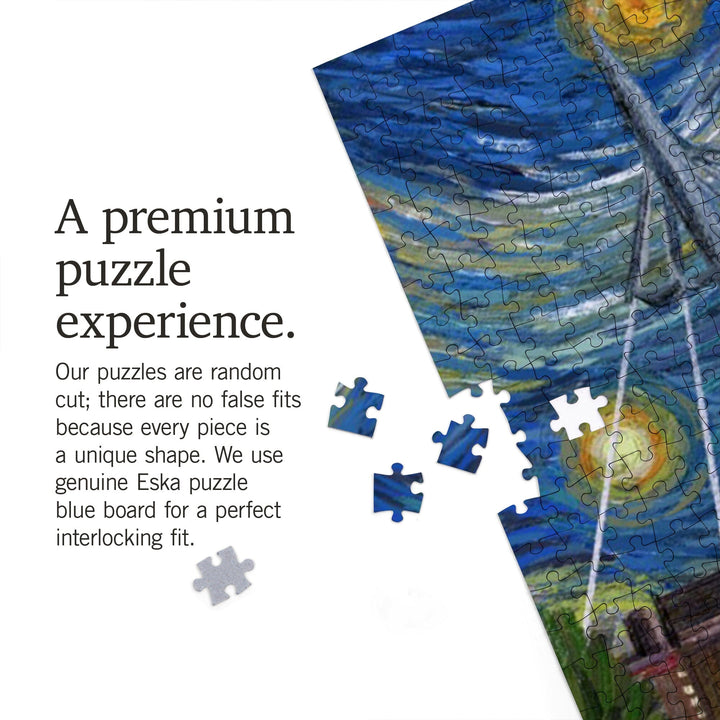 Wichita, Kansas, Starry Night, Jigsaw Puzzle Puzzle Lantern Press 