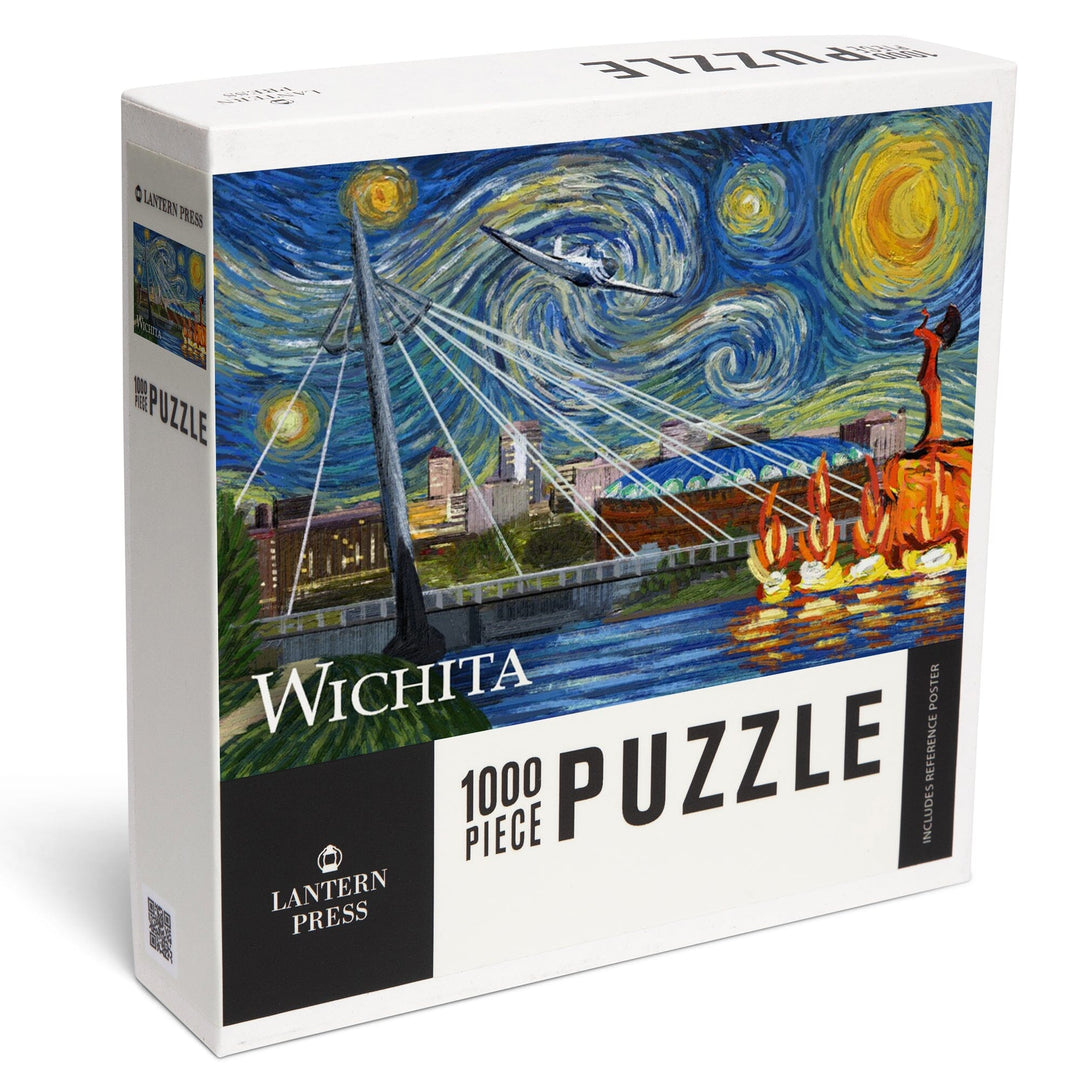 Wichita, Kansas, Starry Night, Jigsaw Puzzle Puzzle Lantern Press 