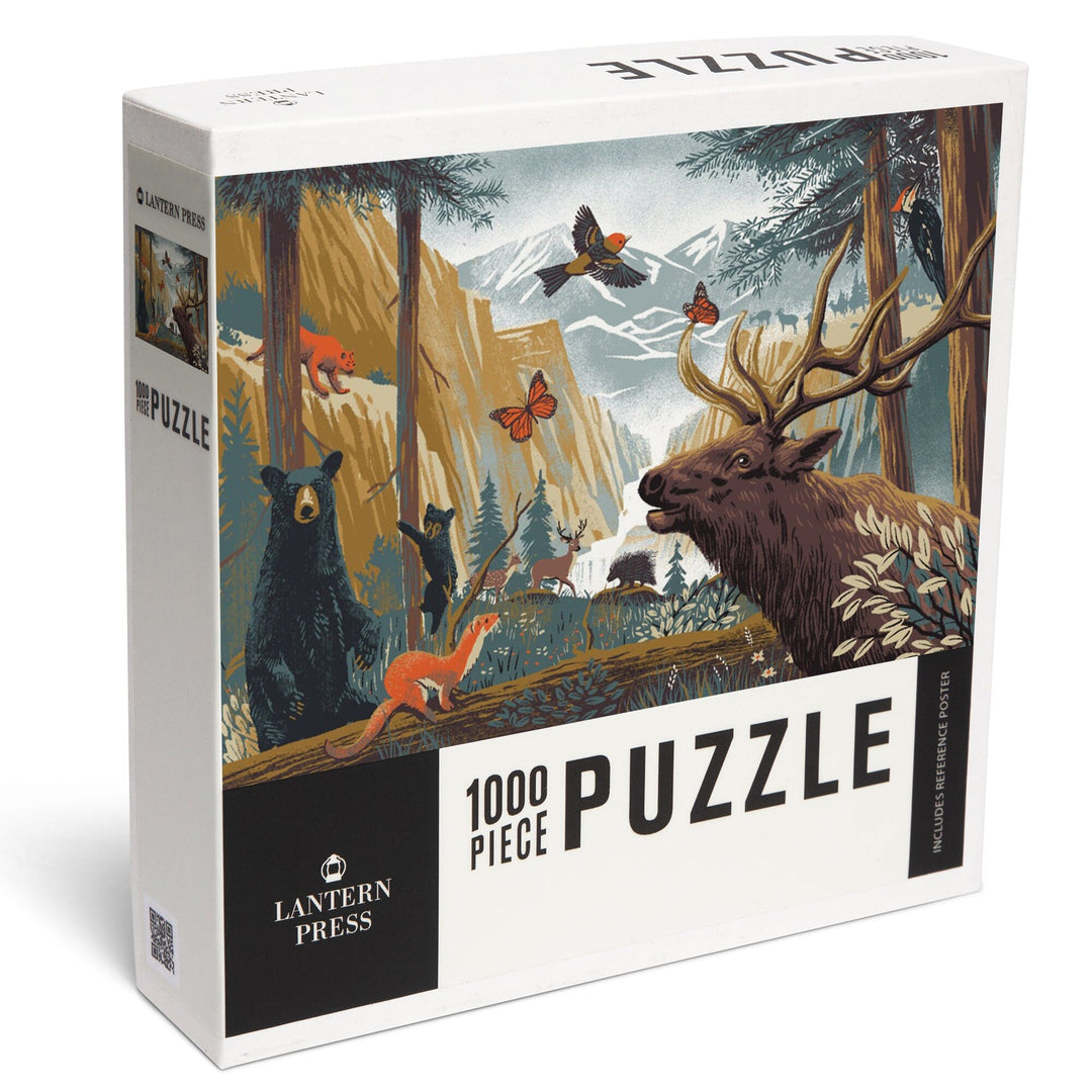 Wildlife Utopia, Cliffs and River Revisited, Jigsaw Puzzle Puzzle Lantern Press 