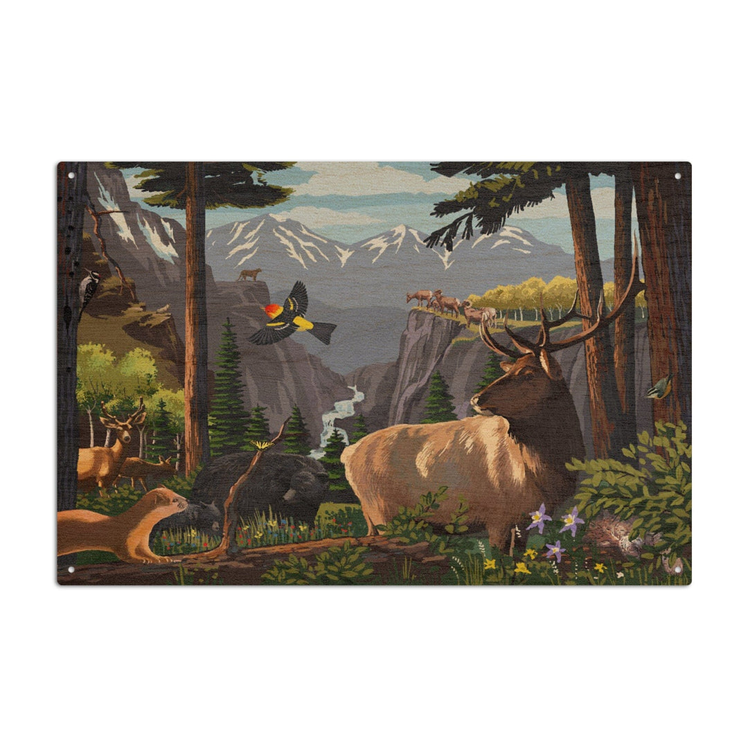 Wildlife Utopia, Cliffs and River, Wood Signs and Postcards Wood Lantern Press 6x9 Wood Sign 