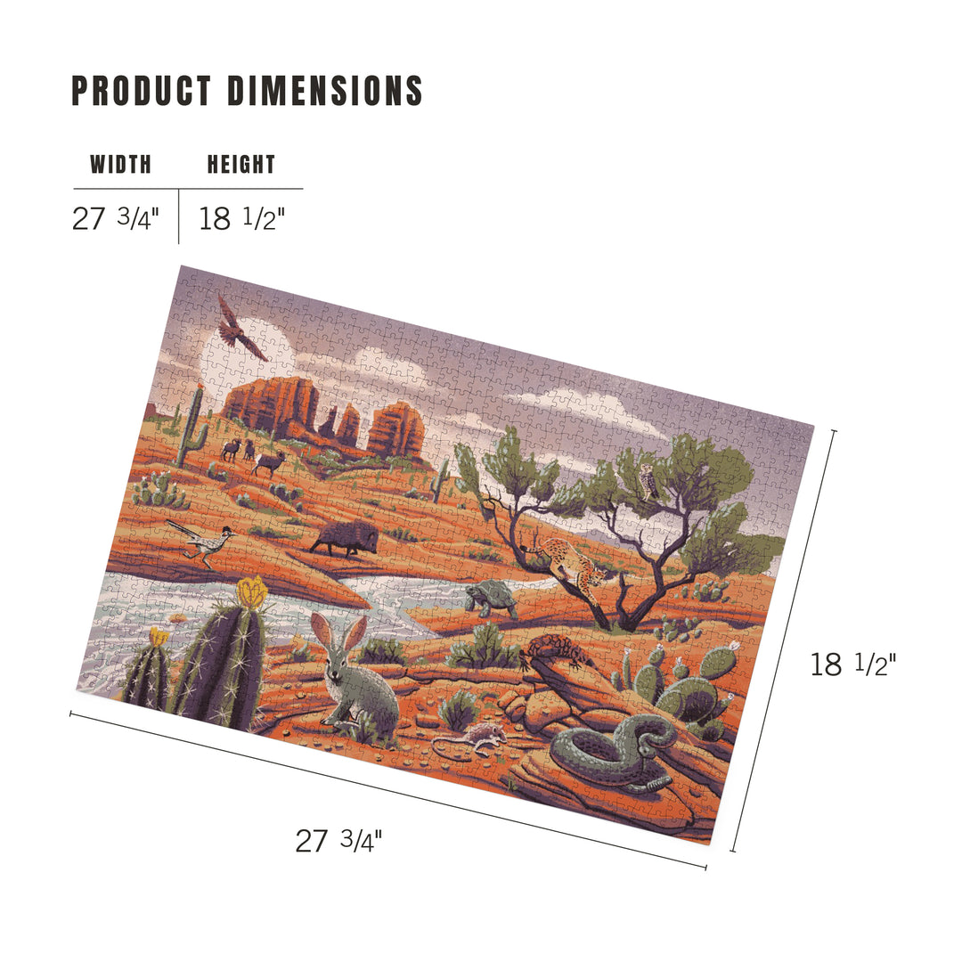 Wildlife Utopia, Desert Landscape, Jigsaw Puzzle Puzzle Lantern Press 