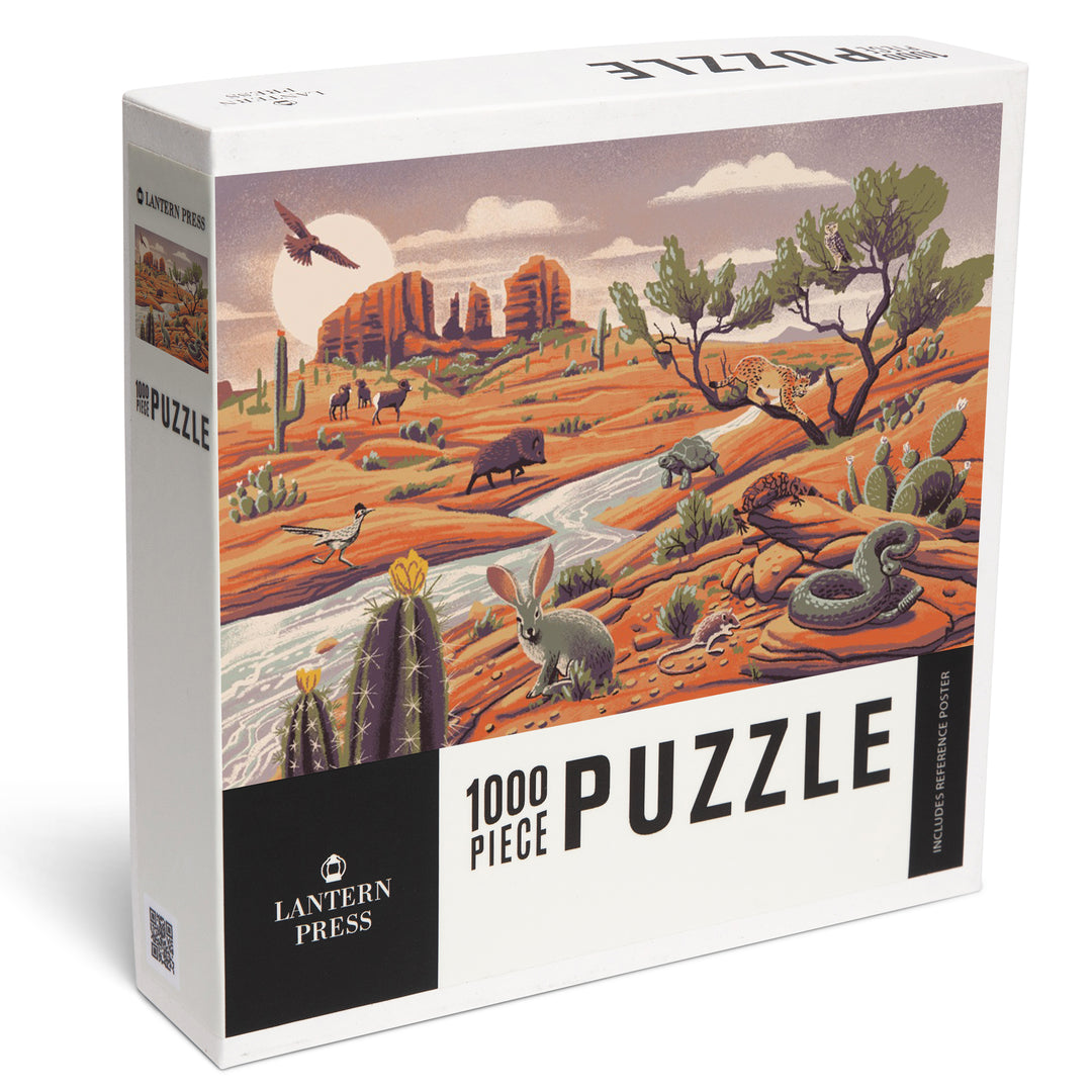 Wildlife Utopia, Desert Landscape, Jigsaw Puzzle Puzzle Lantern Press 