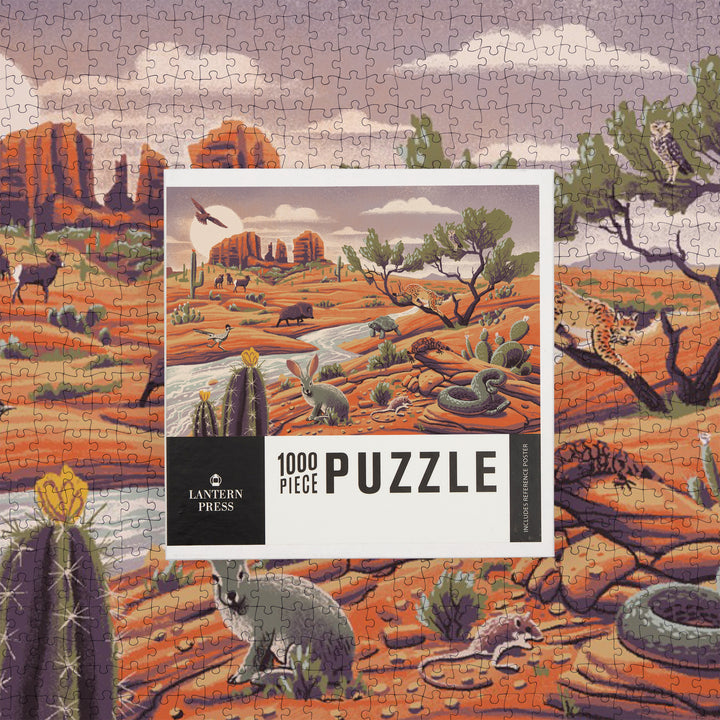 Wildlife Utopia, Desert Landscape, Jigsaw Puzzle Puzzle Lantern Press 
