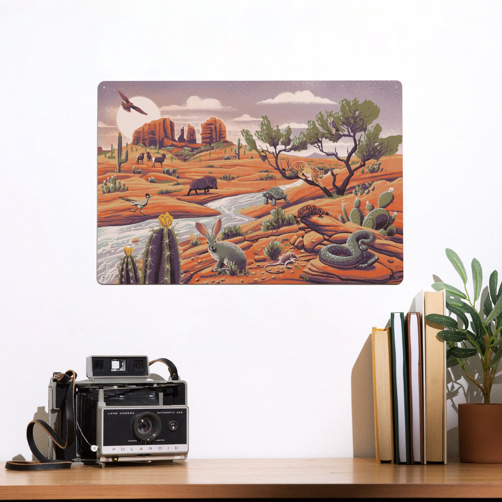 Wildlife Utopia, Desert Landscape, Metal Signs Metal Lantern Press 