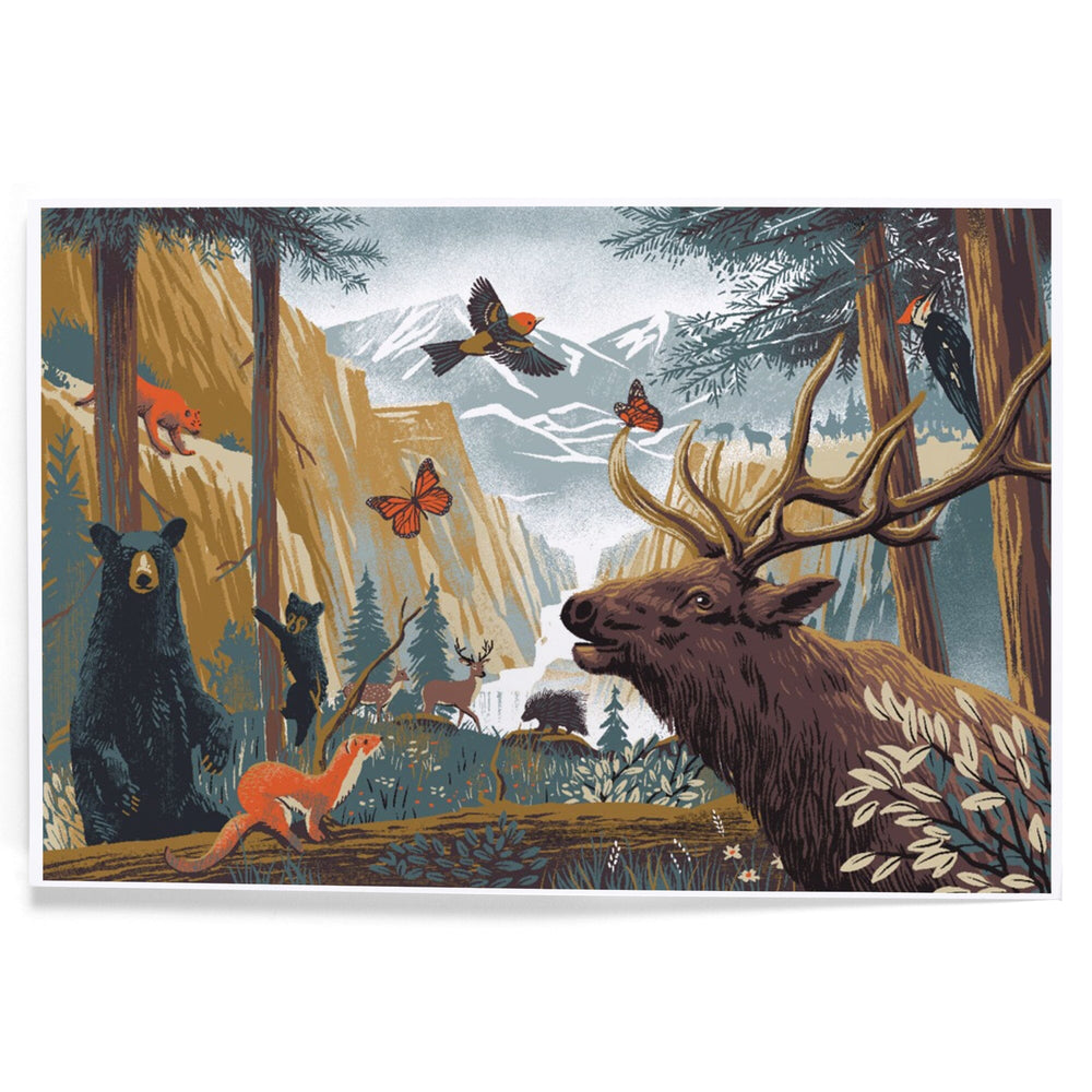 Wildlife Utopia, Forest, Art & Giclee Prints Art Lantern Press 8 x 12 Art Print 