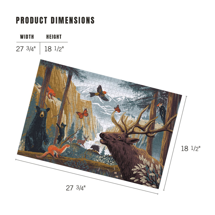 Wildlife Utopia, Forest, Jigsaw Puzzle Puzzle Lantern Press 