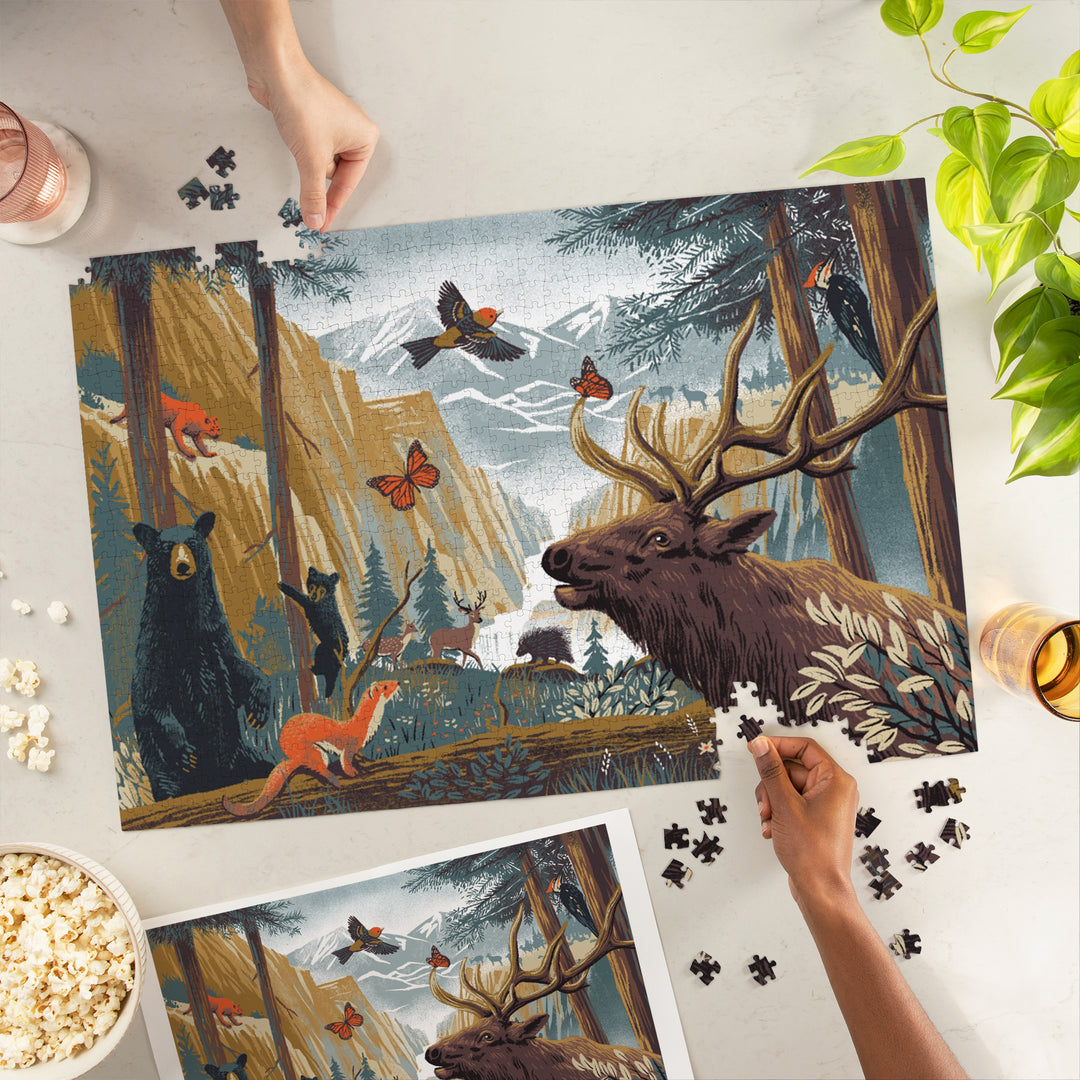 Wildlife Utopia, Forest, Jigsaw Puzzle Puzzle Lantern Press 