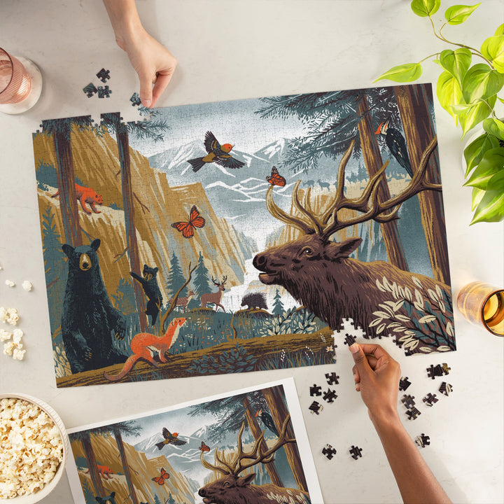 Wildlife Utopia, Forest, Jigsaw Puzzle Puzzle Lantern Press 