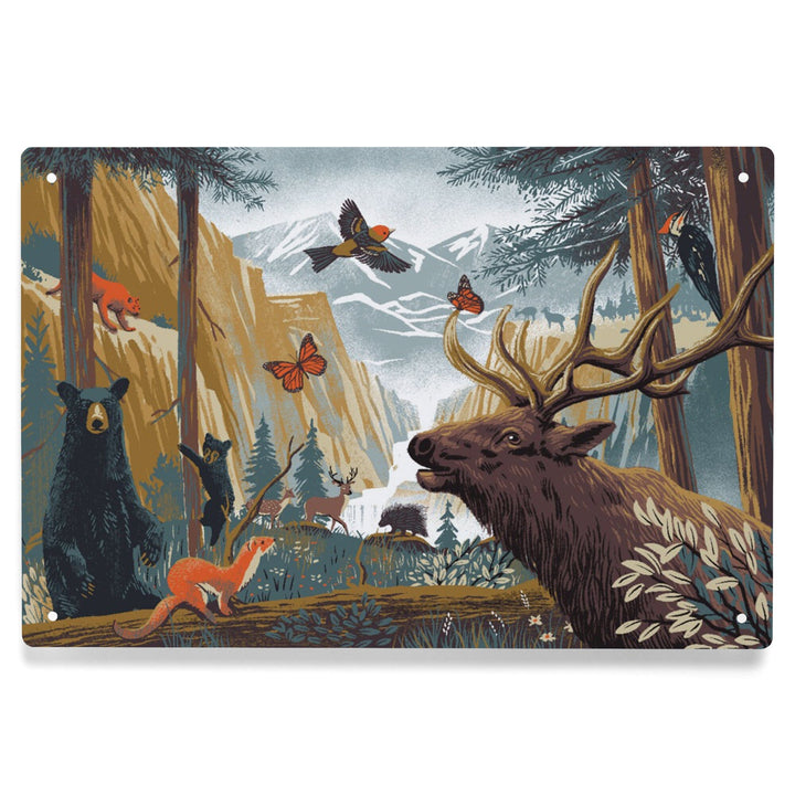 Wildlife Utopia, Forest, Metal Signs Metal Lantern Press 