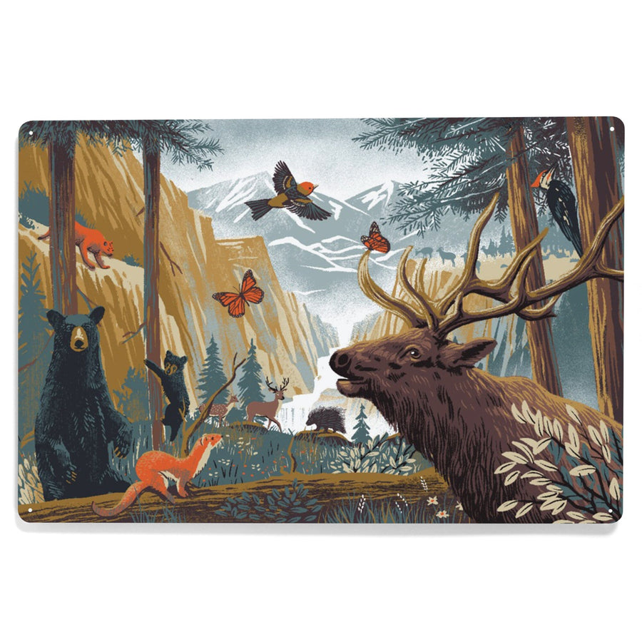 Wildlife Utopia, Forest, Metal Signs Metal Lantern Press 