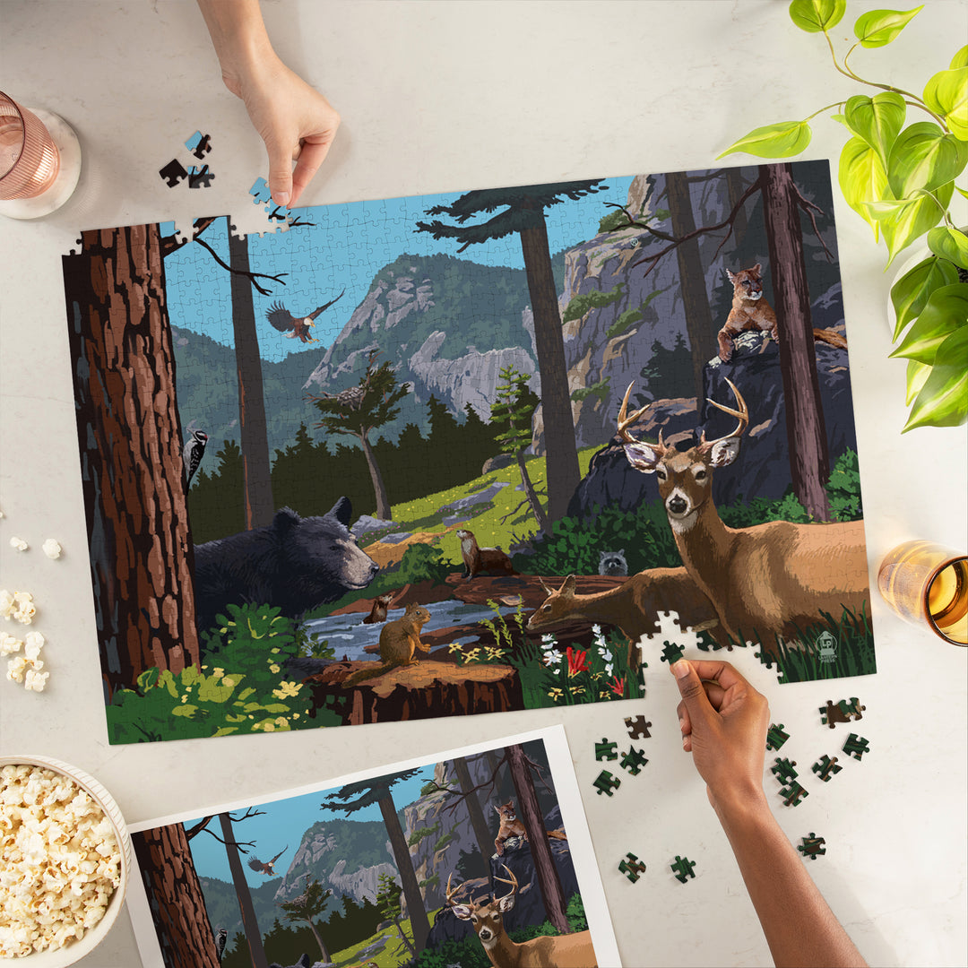 Wildlife Utopia, Jigsaw Puzzle Puzzle Lantern Press 