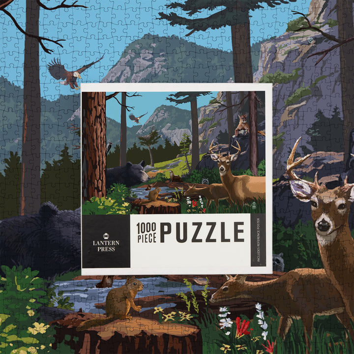Wildlife Utopia, Jigsaw Puzzle Puzzle Lantern Press 
