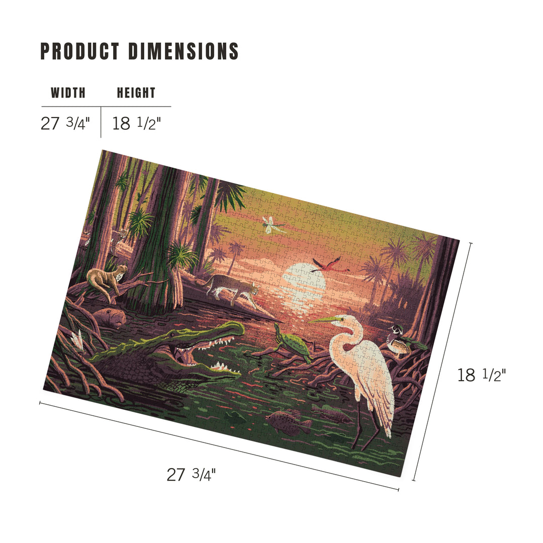 Wildlife Utopia, Marshlands, Jigsaw Puzzle Puzzle Lantern Press 