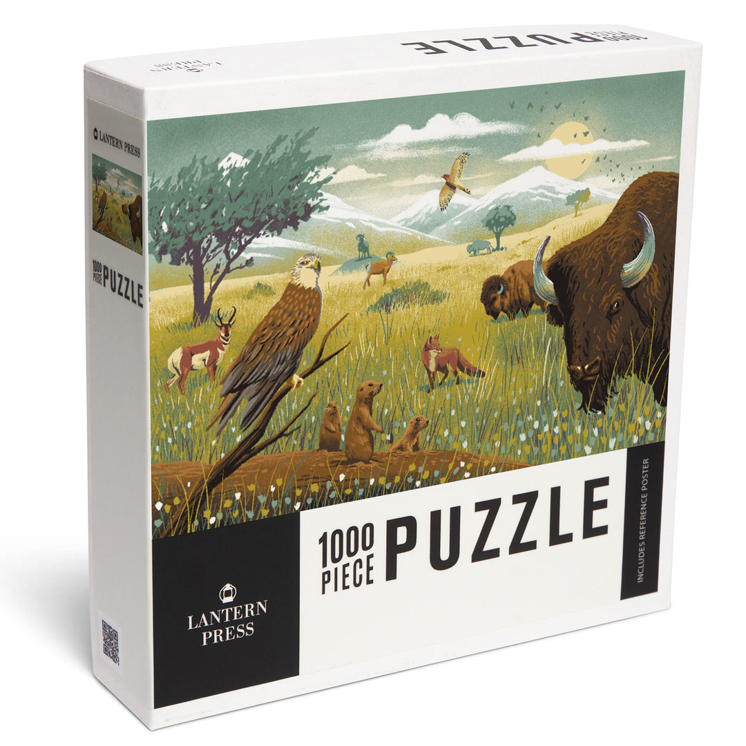 Wildlife Utopia, Prairie, Jigsaw Puzzle Puzzle Lantern Press 
