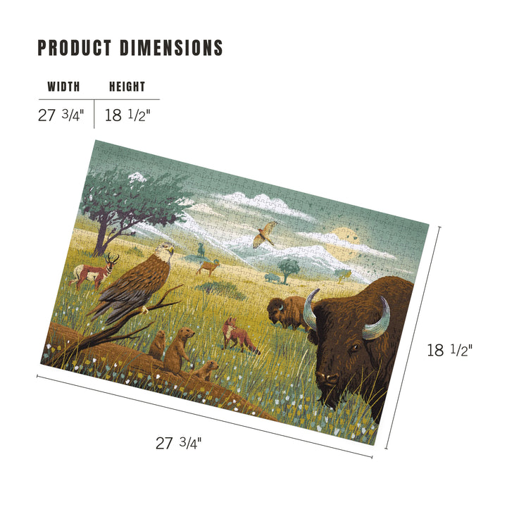 Wildlife Utopia, Prairie, Jigsaw Puzzle Puzzle Lantern Press 