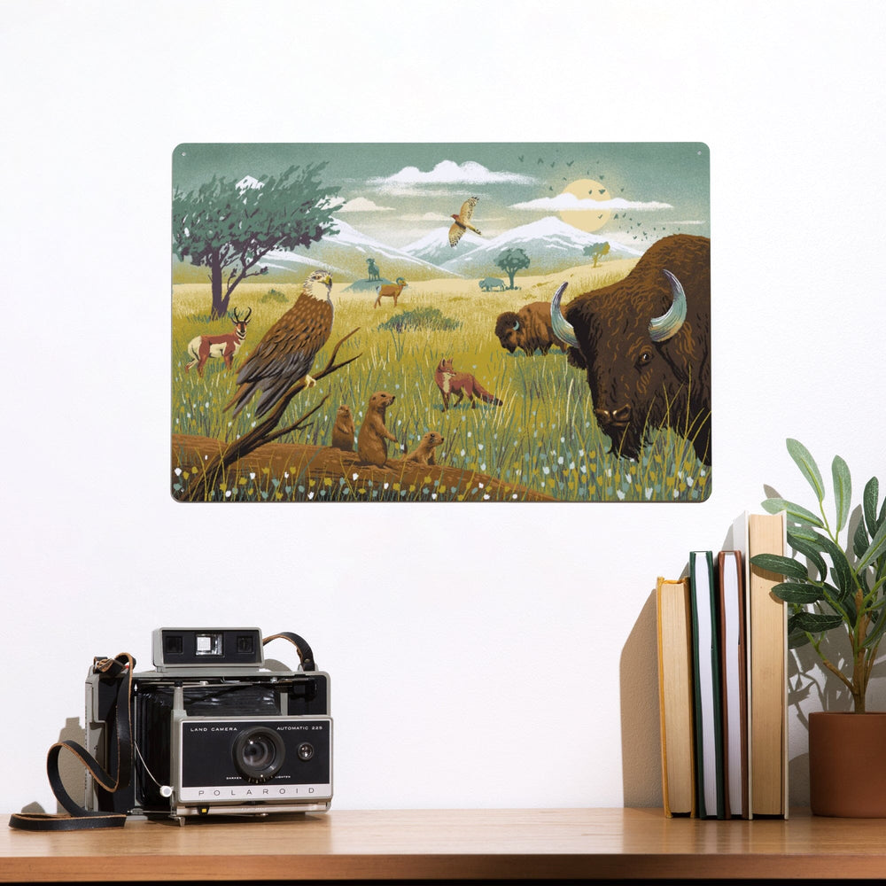 Wildlife Utopia, Prairie, Metal Signs Metal Lantern Press 
