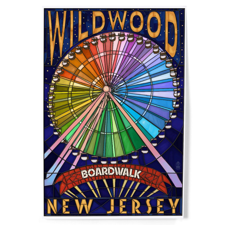 Wildwood, New Jersey, Boardwalk Ferris Wheel, Art & Giclee Prints Art Lantern Press 