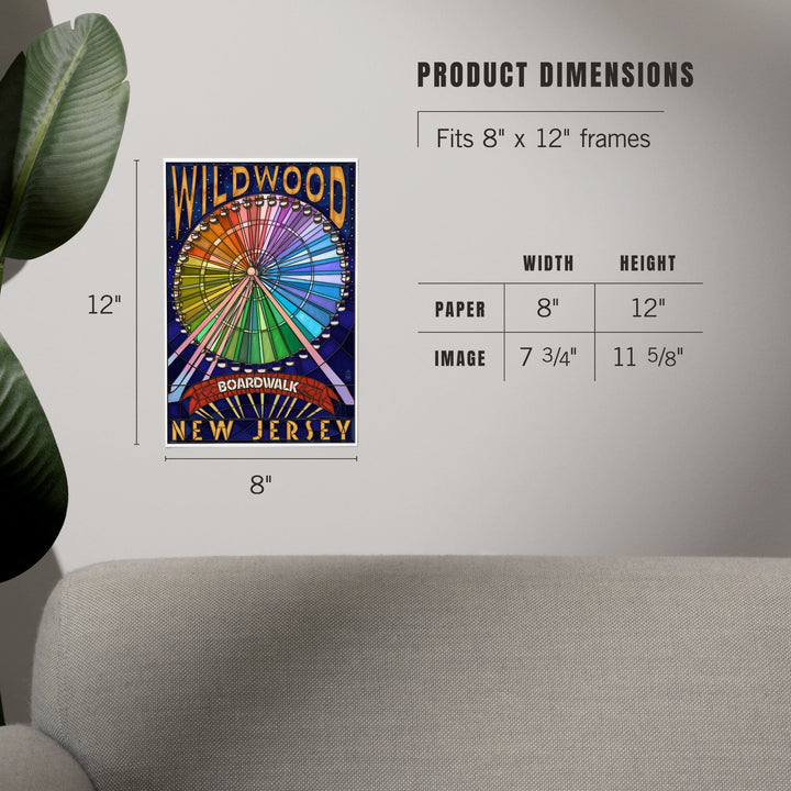 Wildwood, New Jersey, Boardwalk Ferris Wheel, Art & Giclee Prints Art Lantern Press 