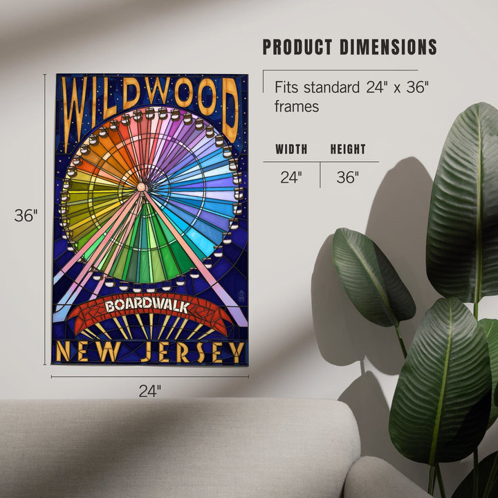 Wildwood, New Jersey, Boardwalk Ferris Wheel, Art & Giclee Prints Art Lantern Press 