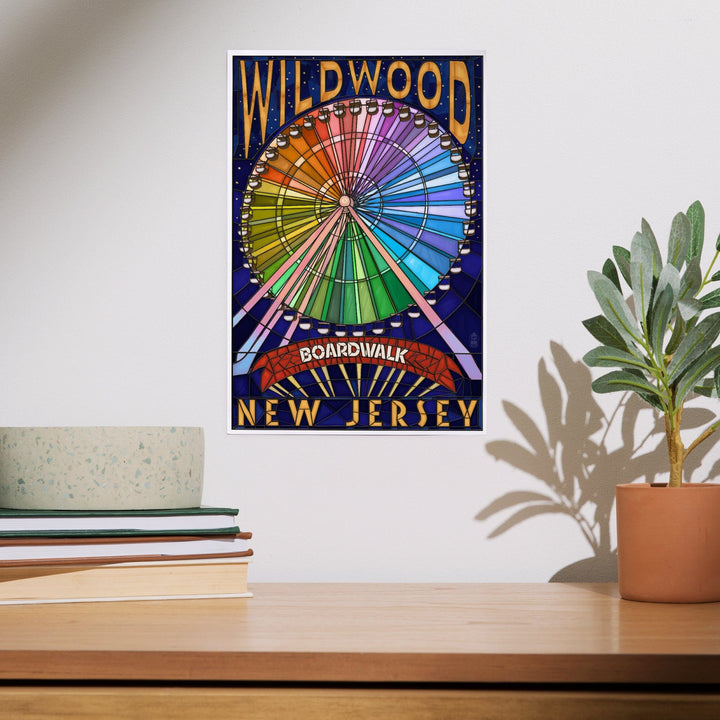 Wildwood, New Jersey, Boardwalk Ferris Wheel, Art & Giclee Prints Art Lantern Press 