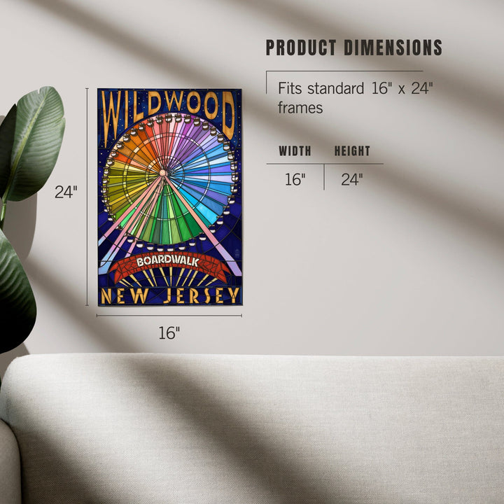 Wildwood, New Jersey, Boardwalk Ferris Wheel, Art & Giclee Prints Art Lantern Press 