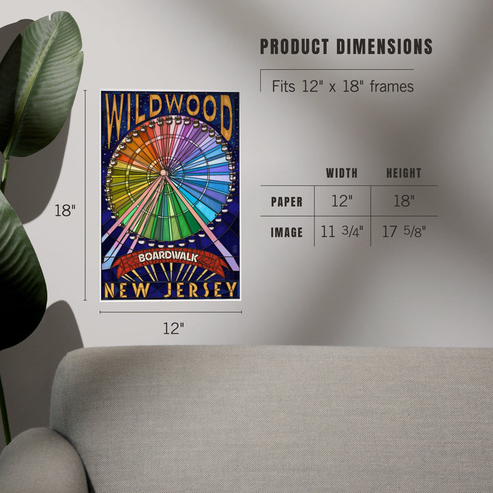 Wildwood, New Jersey, Boardwalk Ferris Wheel, Art & Giclee Prints Art Lantern Press 