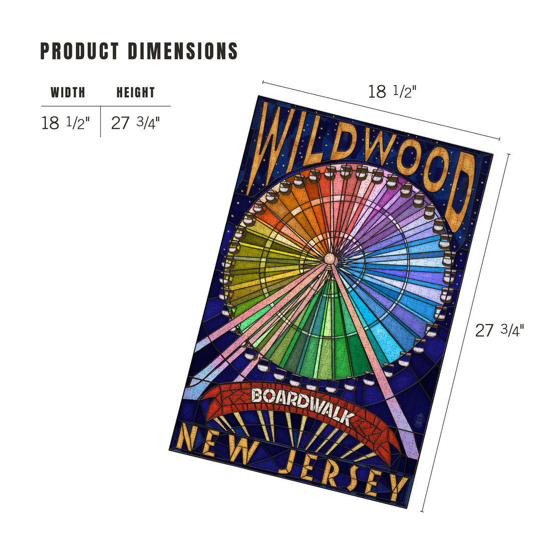 Wildwood, New Jersey, Boardwalk Ferris Wheel, Jigsaw Puzzle Puzzle Lantern Press 