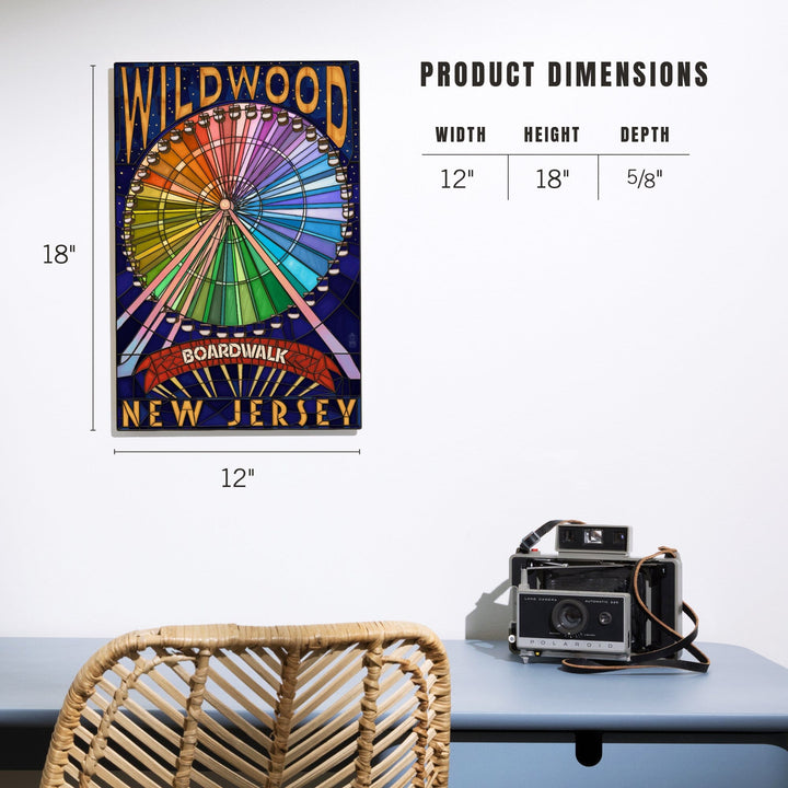 Wildwood, New Jersey, Boardwalk Ferris Wheel, Lantern Press Artwork, Wood Signs and Postcards Wood Lantern Press 