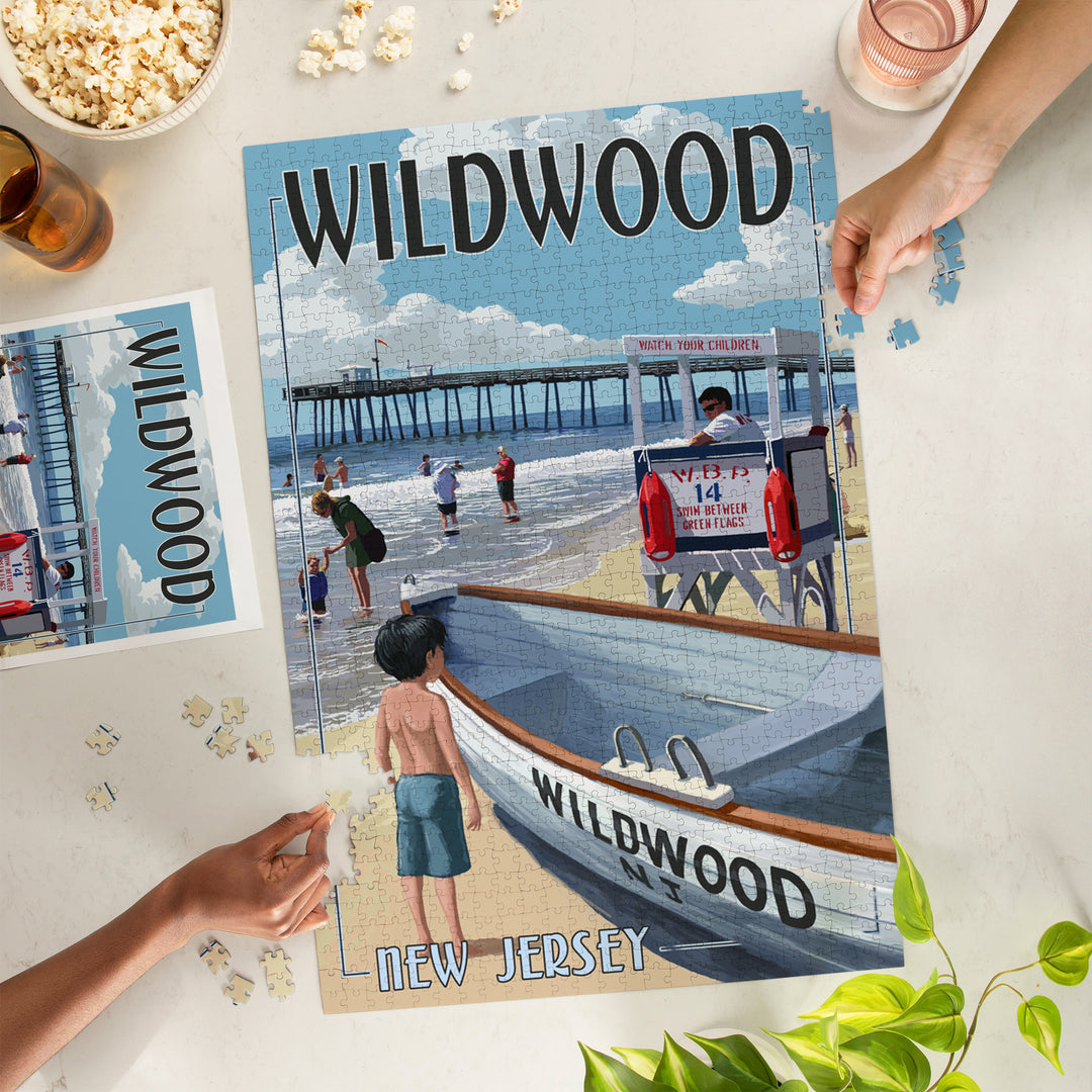 Wildwood, New Jersey, Lifeguard Stand, Jigsaw Puzzle Puzzle Lantern Press 