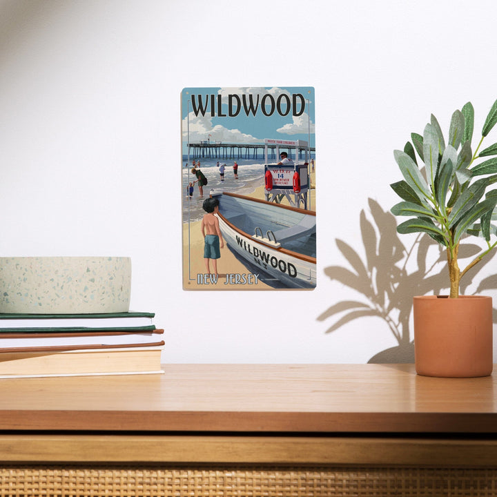 Wildwood, New Jersey, Lifeguard Stand, Lantern Press Artwork, Wood Signs and Postcards Wood Lantern Press 