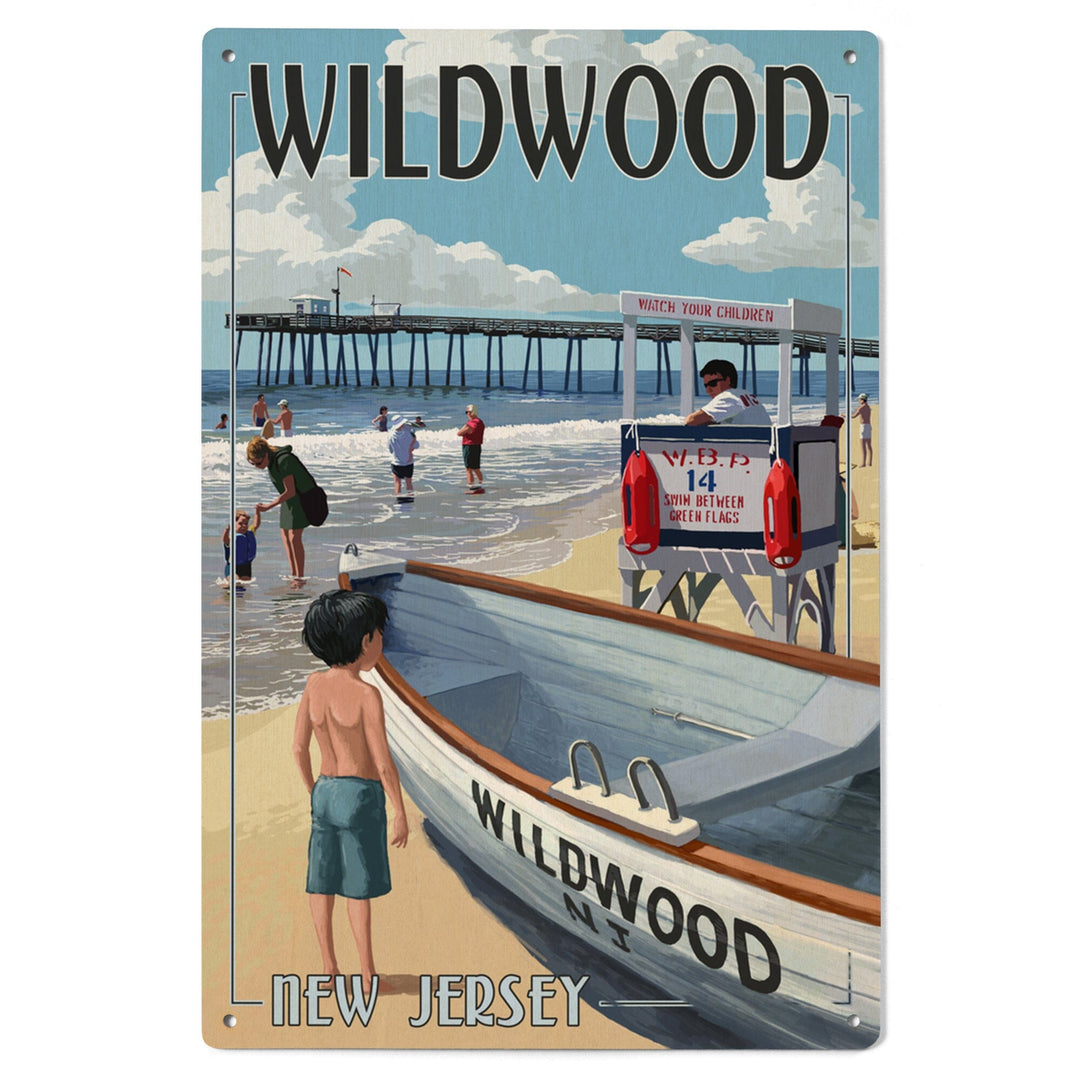 Wildwood, New Jersey, Lifeguard Stand, Lantern Press Artwork, Wood Signs and Postcards Wood Lantern Press 