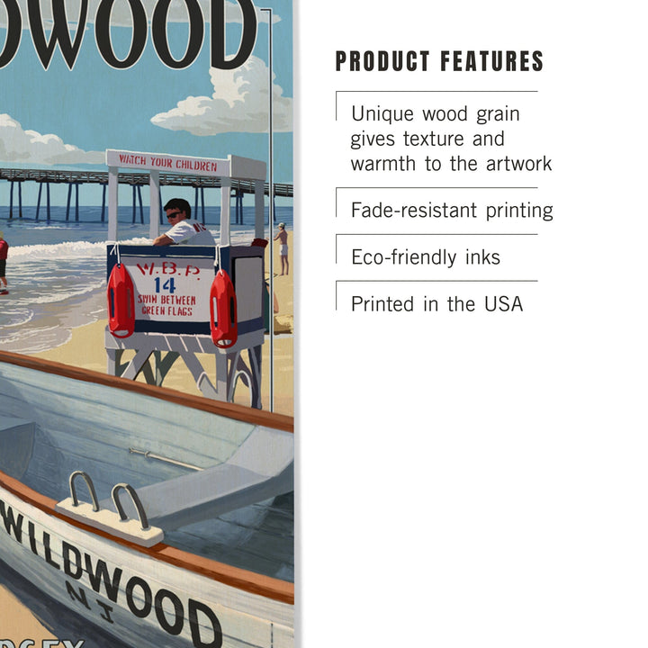 Wildwood, New Jersey, Lifeguard Stand, Lantern Press Artwork, Wood Signs and Postcards Wood Lantern Press 