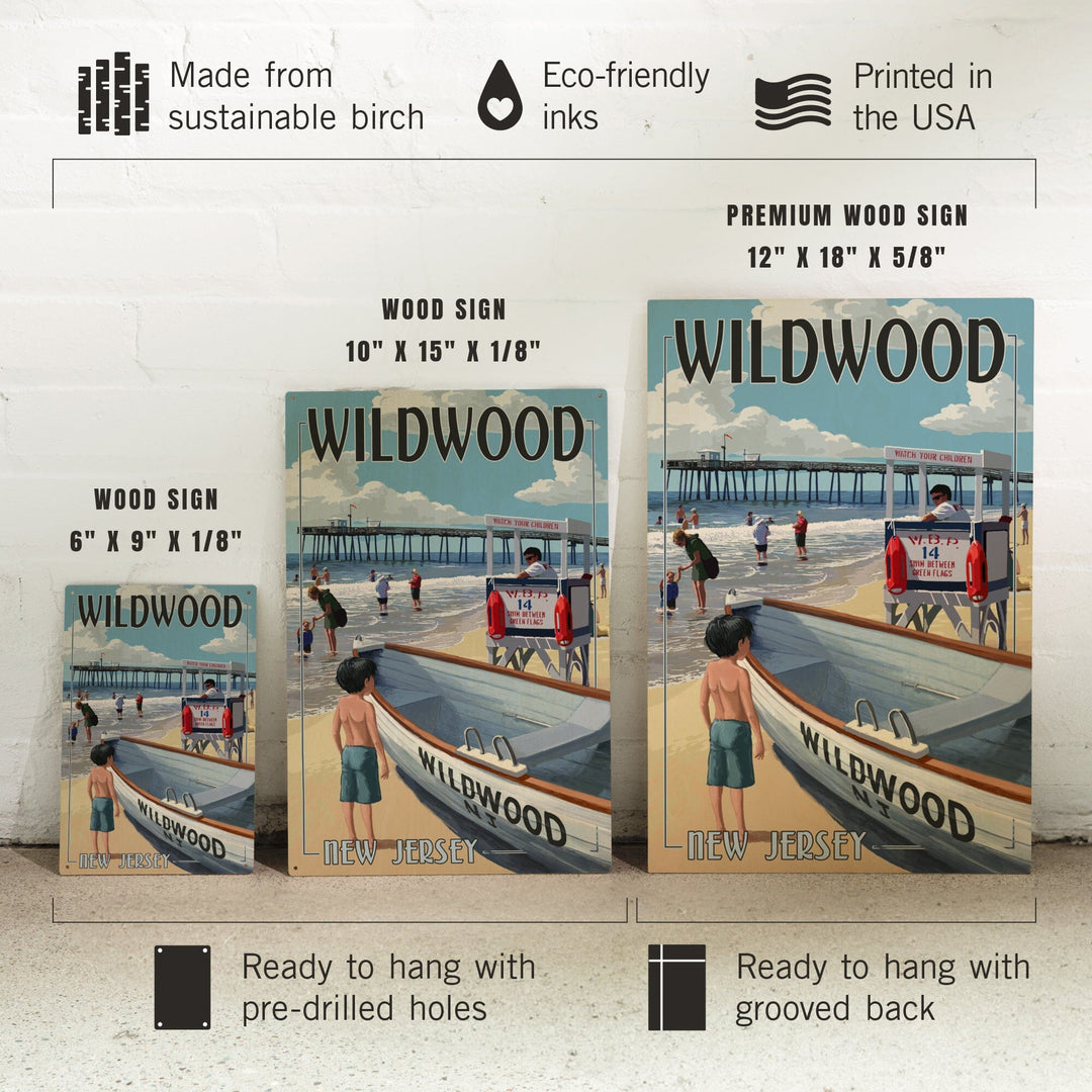 Wildwood, New Jersey, Lifeguard Stand, Lantern Press Artwork, Wood Signs and Postcards Wood Lantern Press 