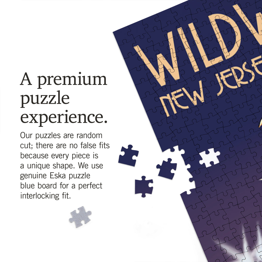 Wildwood, New Jersey, Pier and Rides at Night, Jigsaw Puzzle Puzzle Lantern Press 