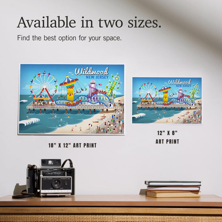 Wildwood, New Jersey, Retro Beach Boardwalk, Art & Giclee Prints Art Lantern Press 
